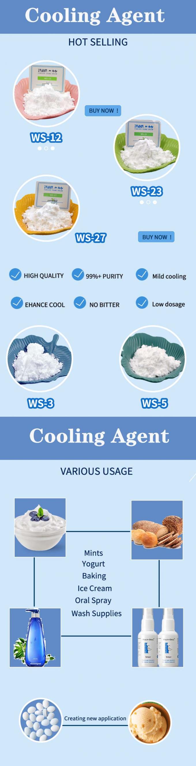 Beverage Cooling Additive Koolada Powder Ws-23 CAS 51115-67-4 0