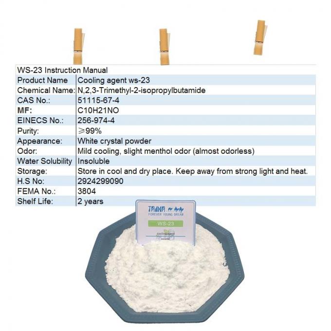 White C10H21NO WS-23 Cooling Agent For Food And Beverage 1